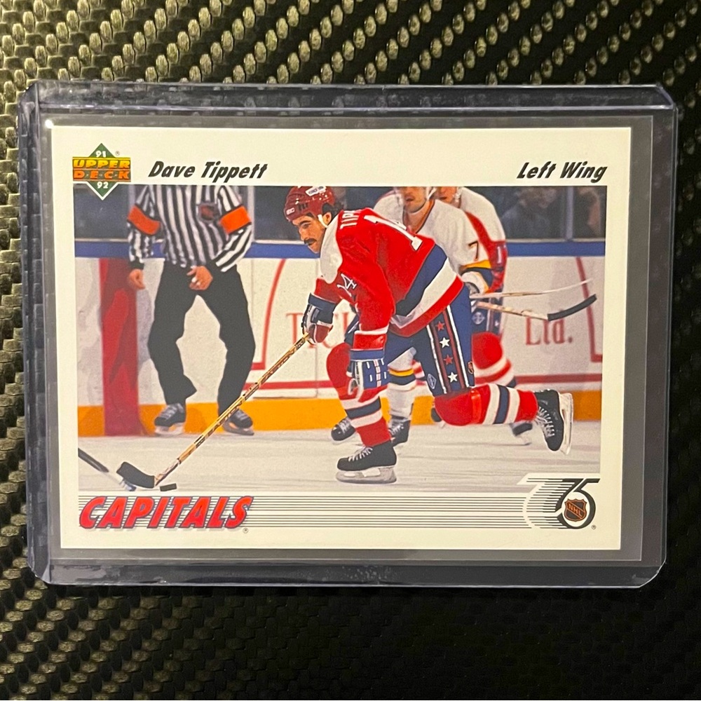 VTG Dave Tippett Washington Capitals 1991 Upper Deck NHL Card #480 MINT COND.